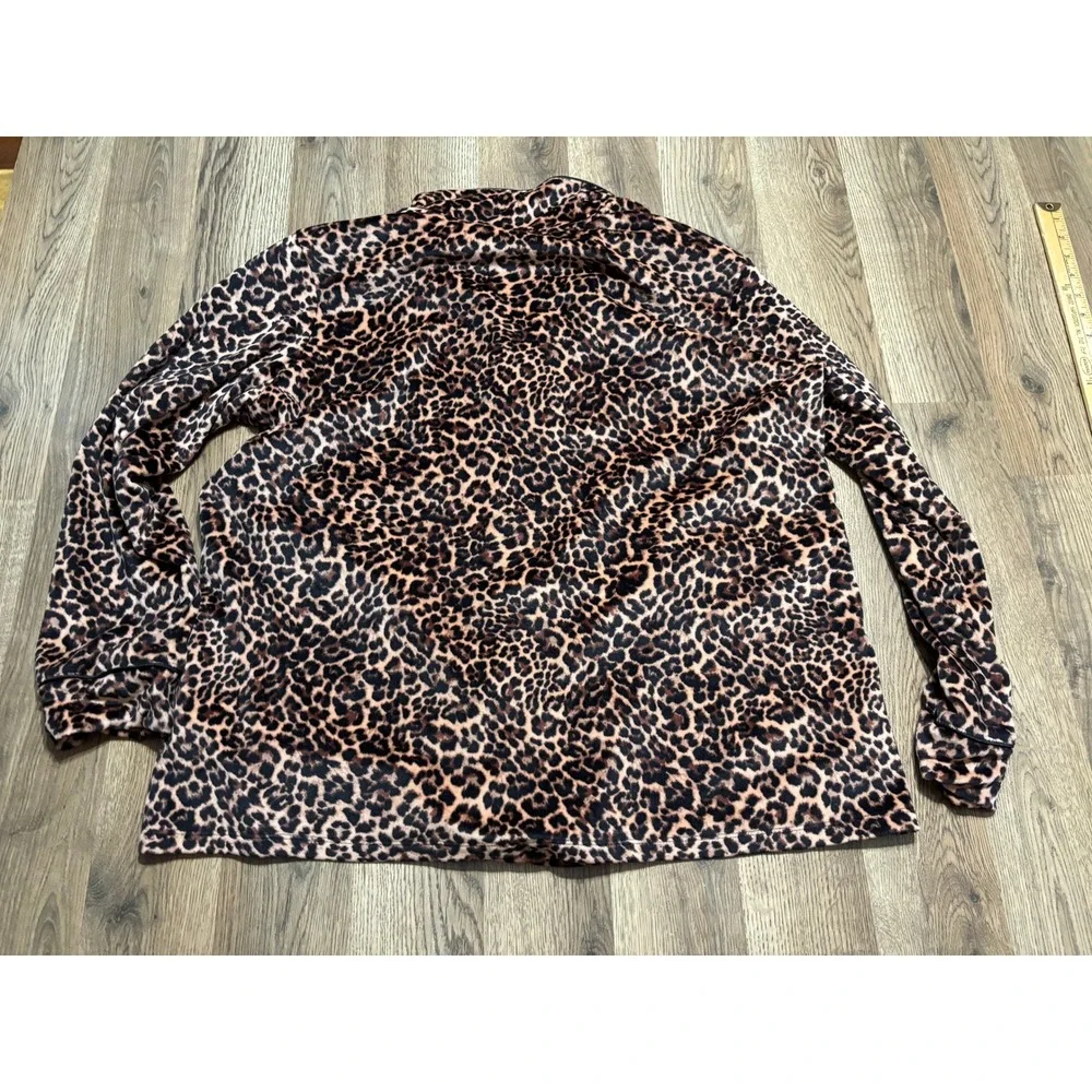 Joyspun Pajama Set Women Size 2X Leopard Print Velvet 2-Piece Sleepwear